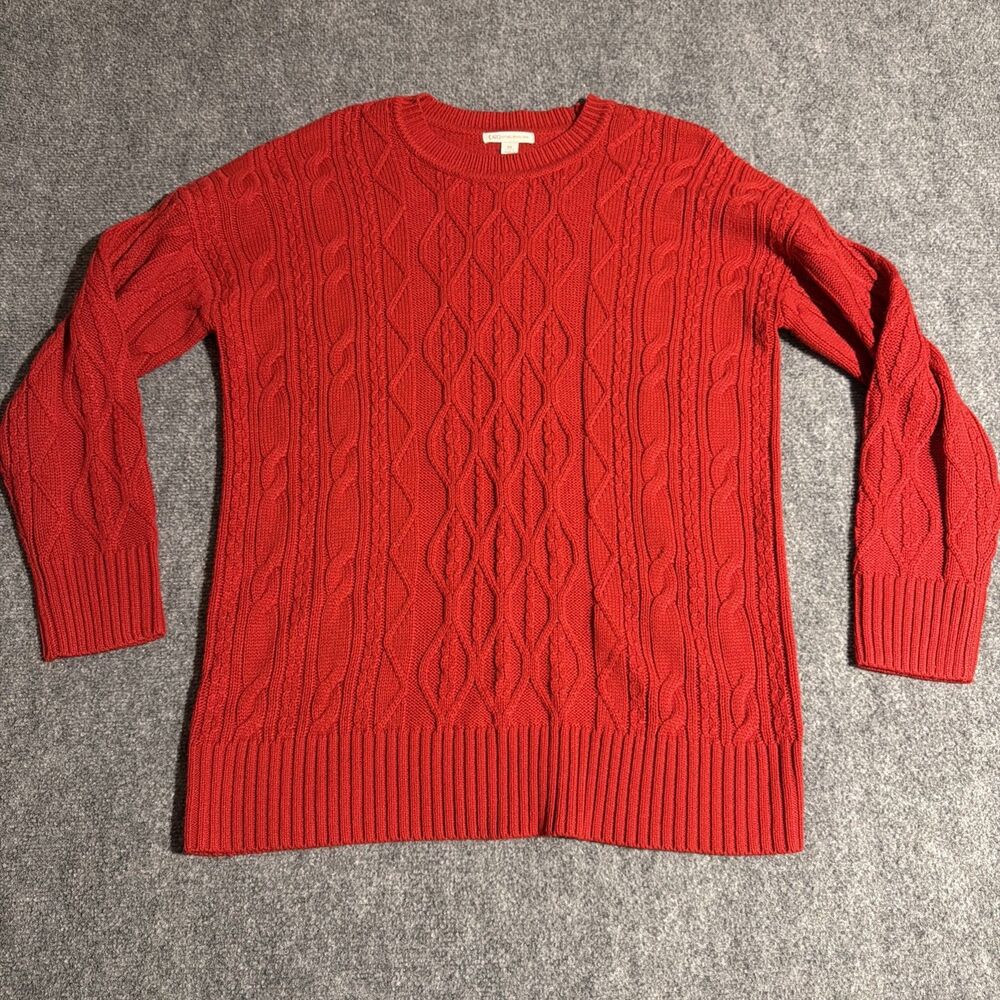 Cato Sweater Womens Medium Red Long Sleeve Pullover Chunky Knit